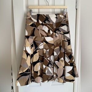 Melanie Lyne cotton summer Skirt Brown beige neutral comfy feminine